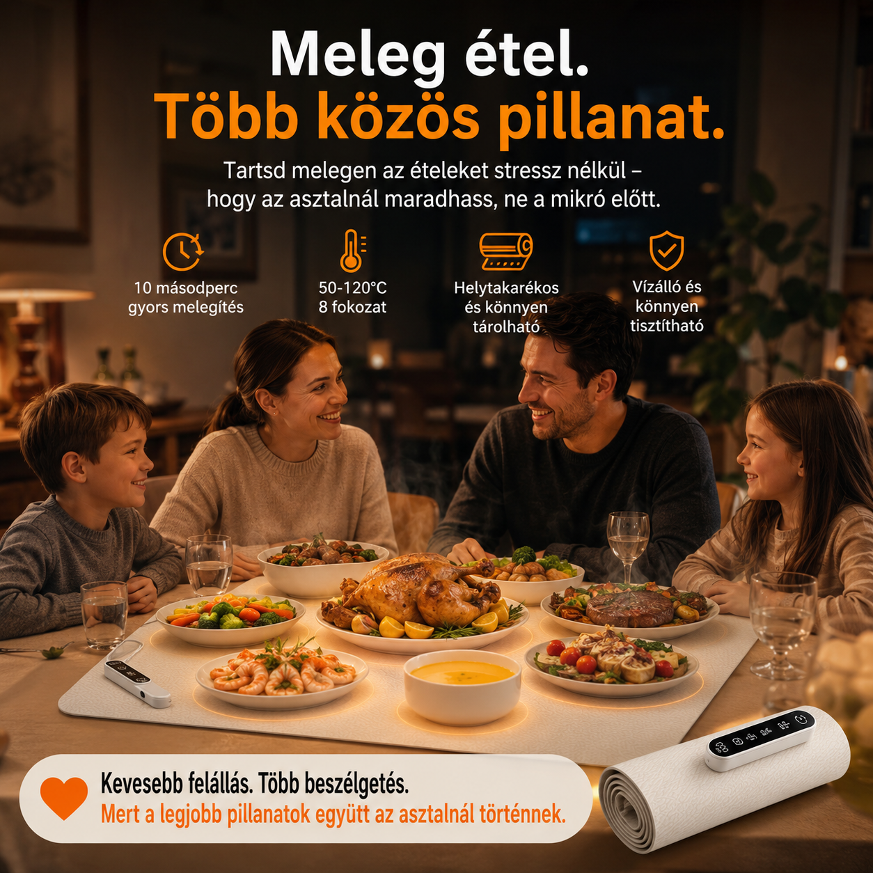 HeatFlow melegítő alátét – Nincs Több Kihűlt Étel!