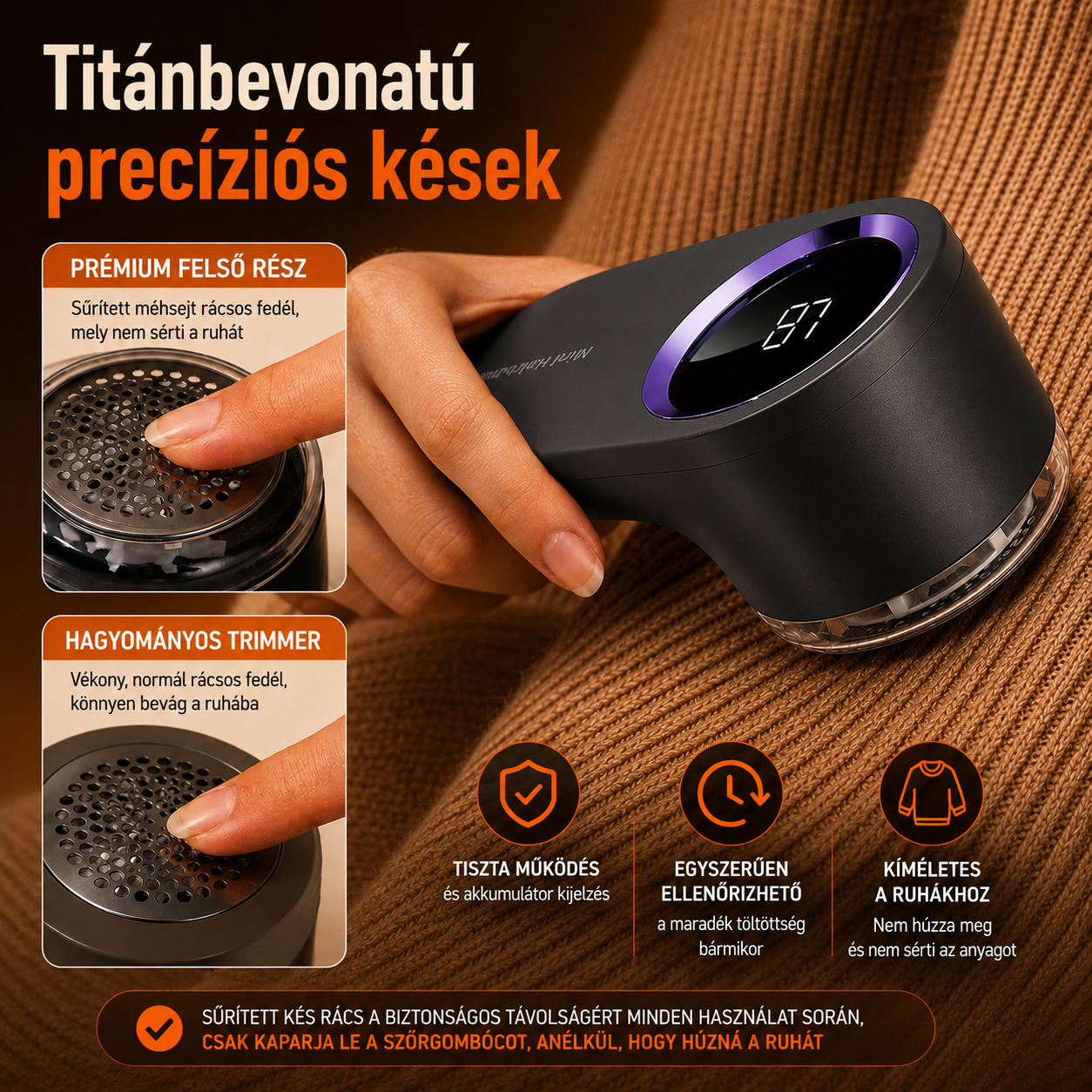 Bolyhmentesítő Ruhaborotva - Kényes Anyagokhoz és Pulóverekhez