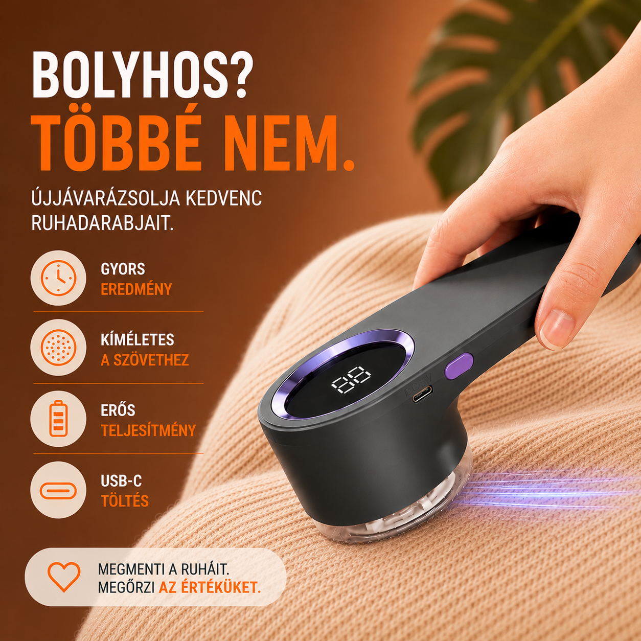 Bolyhmentesítő Ruhaborotva - Kényes Anyagokhoz és Pulóverekhez